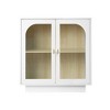 Glass Display Cabinet, Black Floor Cabinet With Glass Door, Kitchen Storage Cabinet With Adjustable Shelves,abstract,white,31.1in,2.59ft - 2 of 4