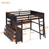 Full Size Wooden Loft Bed With Drawers, Shelves And Desk - ModernLuxe - image 3 of 4