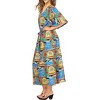 HAPPY BAY Women's House Daily Routine Evening Wear Holiday Casual Loungewear Loose Slit Dress Caftan Long Boho Night Shirts 2X-3X Multicolored, Turtle - 2 of 4