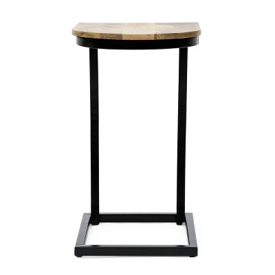 Lunsford Handcrafted Boho C Shaped End Table Honey Brown/Black - Christopher Knight Home