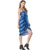 LA LEELA Women's Long Holiday Swimsuit Beachwear Sarong Swimwear Wrap Cover up Wraps One Size Blue, Tie Dye Design - 4 of 4