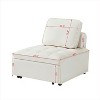 NicBex Convertible Sleeping Sofa Bed,Velvet Single Sofa with 1 Removable Back Pillow for Living Room,Apartment,Office,White - 2 of 4