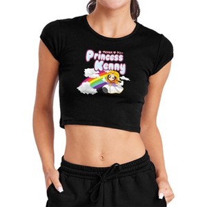 South Park Princess Kenny Women's Cap Sleeve Baby Rib Crop Top Black - 1 of 4
