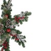 Northlight Pre-Lit Battery Operated Pine and Berries Snowflake Christmas Wreath - 32" - Warm White LED Lights - 4 of 4