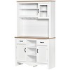 HOMCOM 71" Kitchen Buffet with Hutch, Farmhouse Style Storage Pantry with 2 Drawers, 3 Door Cabinets and 3 Shelves, White - 4 of 4