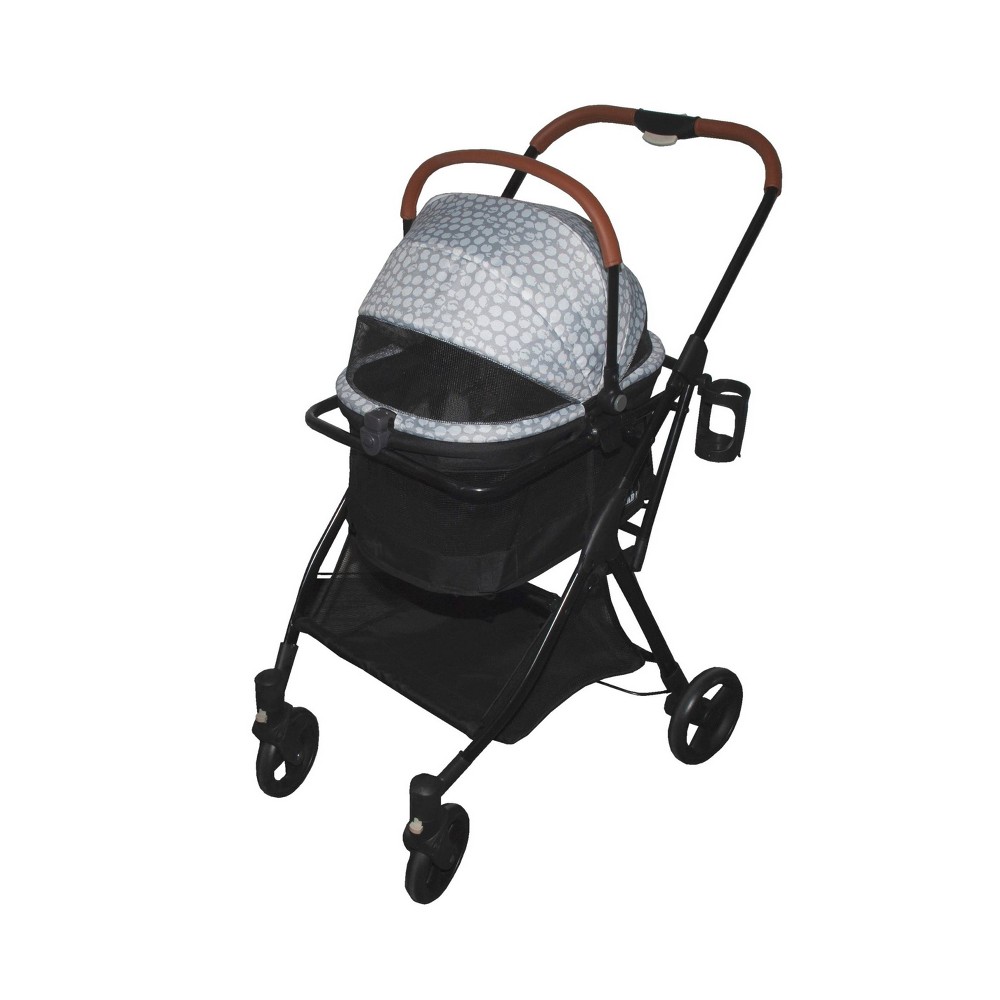 Pet Gear View 360 Dog Stroller Travel System - Pearl - S/M: Locking, Mesh Sides, Collapsible, Removable Lining
