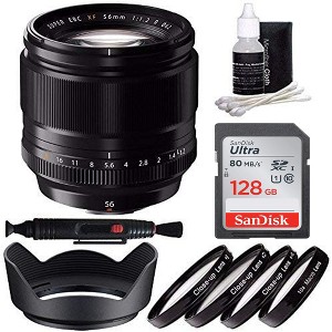 Fujifilm XF 56mm f/1.2 R Lens with 62mm +1 +2 +4 +10 Close-Up Macro Filter Set Bundle - 1 of 4