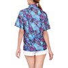 LA LEELA Women's Button Down Blouses Casual Summer Beach Shirt Hawaii Blouse Short Sleeve Tropical Vacation Button Up Hawaiian Shirts - 3 of 4