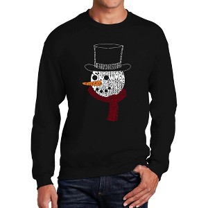 LA Pop Art Snowman Face - Men's Word Art Crewneck Sweatshirt - 1 of 4