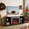 70" Fireplace TV Stand for 75 Inch TV, Modern Media Console with Glass Doors, Faux Stone & 23 Inch Electric Fireplace-3irtyhousy - 3 of 4