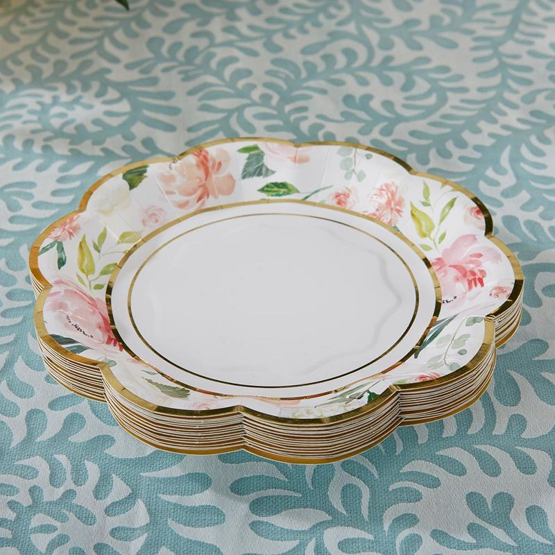Kate Aspen Floral 7 in. Premium Paper Plates (Set of 64) | 28484BR, 3 of 12