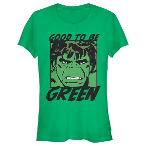 Juniors Womens Marvel St. Patrick's Day Hulk Good to be Green T-Shirt - 1 of 4