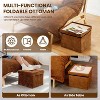 Docred Oversized Chaise Lounge Chair with Ottoman Linen-Cotton Sleeper Sofa Bed with Throw Pillows, Modern Comfy Couches Chairs - 3 of 4