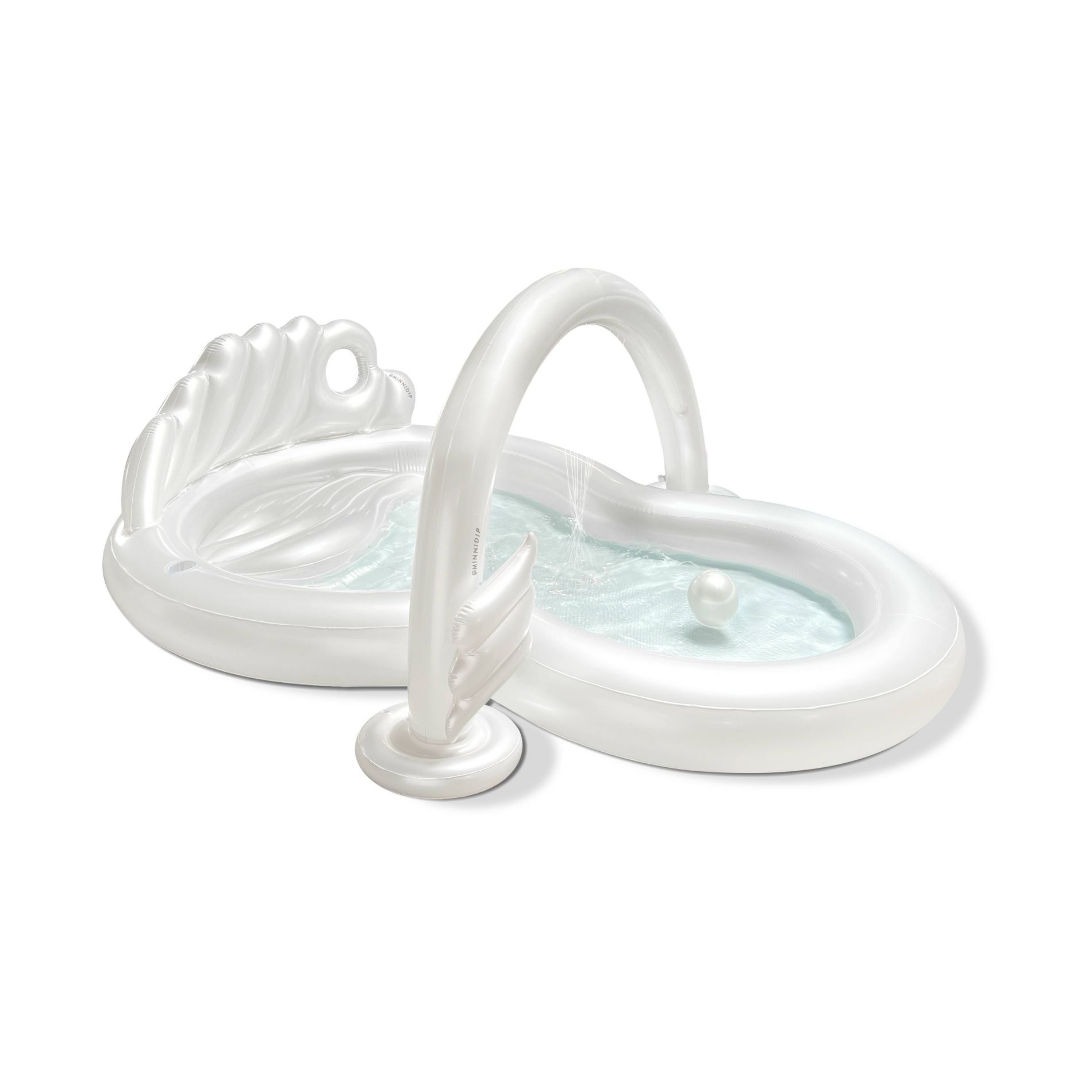 MINNIDIP Exclusive Resort Collection Sprinkler Play Center 80 gal Novelty Kiddie Pool - Iridescent Pearl: PVC Inflatable Water Fun for Ages 3+