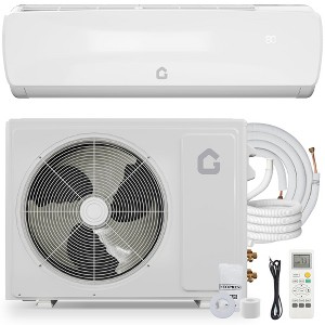 Garvee Quiet Split AC | 9000 BTU 3-in-1 Cooling/Heating/Dehumidifier | 115V Inverter Heat Pump | 10ft Pre-Charged Line Set,White - 1 of 4