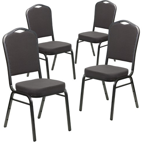  EMMA + OLIVER Trapezoidal Back Banquet Chair, Black