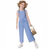 Girls' Fashion Jumpsuit Crewneck Elastic Waist Long Pants Romper with Pockets - 4 of 4