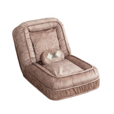 Maliang Upholstered Sofa, with 5 Adjustable Position &Massage Pillow, Bean Bag floor sofa with 2 Soft Pillows