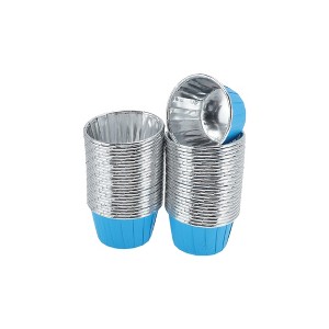 Unique Bargains Curled Rim Disposable Baking Cups Coated Baking Paper 2.56" x 1.57" 50 Pcs - 1 of 4