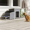 SEVOBAL 59" Large Dog House Outdoor Wooden Insulated Pet Kennel with Asphalt Roof Weatherproof Pets Shelter with Slow Food Bowl for Dogs Cats Animals - 4 of 4