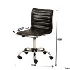 NicBex Faux Leather Adjustable Height Home Office Desk Chairs with Mid-Back and Universal Wheels for Work Study Vanity - 3 of 4