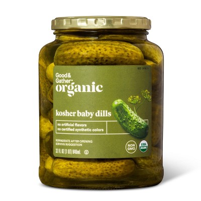 Organic Kosher Baby Dill Pickles - 32 fl oz - Good &#38; Gather&#8482;