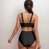 Anna-Kaci Swim Women's Two Piece Swimsuit with Mesh Trim Deep V Neck Bikini Top and High Waisted Ruched Bottoms - 4 of 4