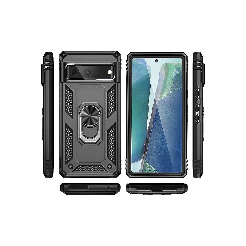 Saharacase Military Kickstand Series Black Holster for Google Pixel 7 (CP00379), 2 of 9