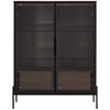 Lighted Display Cabinet LED Curio Cabinet Storage Cabinet with Tempered Glass Door, Metal Legs, Modern Minimalist Style, Black/Dark Walnut-ModernLuxe - 4 of 4