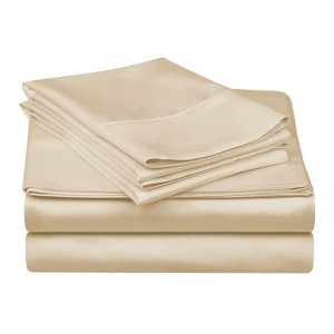 Cotton 300 Thread Count Sheet Set, Vintage Floral or Solid by Blue Nile Mills - 1 of 4