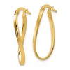 Black Bow Jewelry 1.8mm Twisted Oval Hoop Earrings in 14k Yellow Gold, 26mm (1 Inch) - 2 of 4