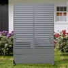 PexFix 72" x 47" Louvered Design Metal Privacy Screen Freestanding Outdoor Divider Panel for Patio Deck Balcony Heavy Duty Base Weatherproof Gray - 3 of 4