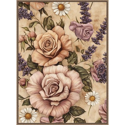 Amanti Art 28"x38" Floral Whimsy II by Tradelink Inhouse Artist Framed Canvas Wall Art