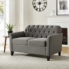 Nuria 51.5" Wide Transitional Button-tufted Loveseat with Tapered Solid Wood Legs and Flared Arms|Artful Living Design - 2 of 4