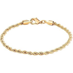 RMZ GOLD NYC 18K Gold Plated Rope Chain Bracelet - Made In Brazil - 1 of 2