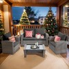 Heynemo 4 Piece Patio Furniture Sets, All-Weather Wicker Conversation Sets, Outdoor Rattan Sectional Sofa Chair with Coffee Table - 2 of 4