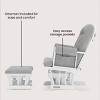 Child Craft Tranquil Glider Rocker with Ottoman, Padded Cushion with Storage Pockets, Solid Wood Base & Frame (Matte White Frame, Light Gray Cushion) - 3 of 4