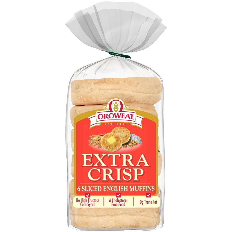 Oroweat Extra Crisp English Muffin - 12.5oz/6ct, 1 of 7