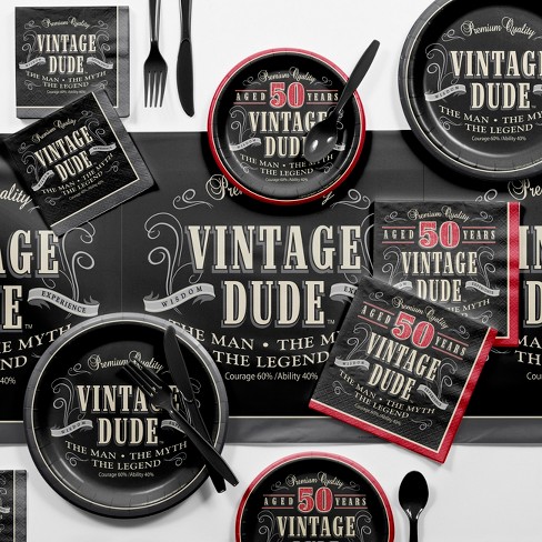 Vintage Dude 50th Birthday Party Supplies Kit Target