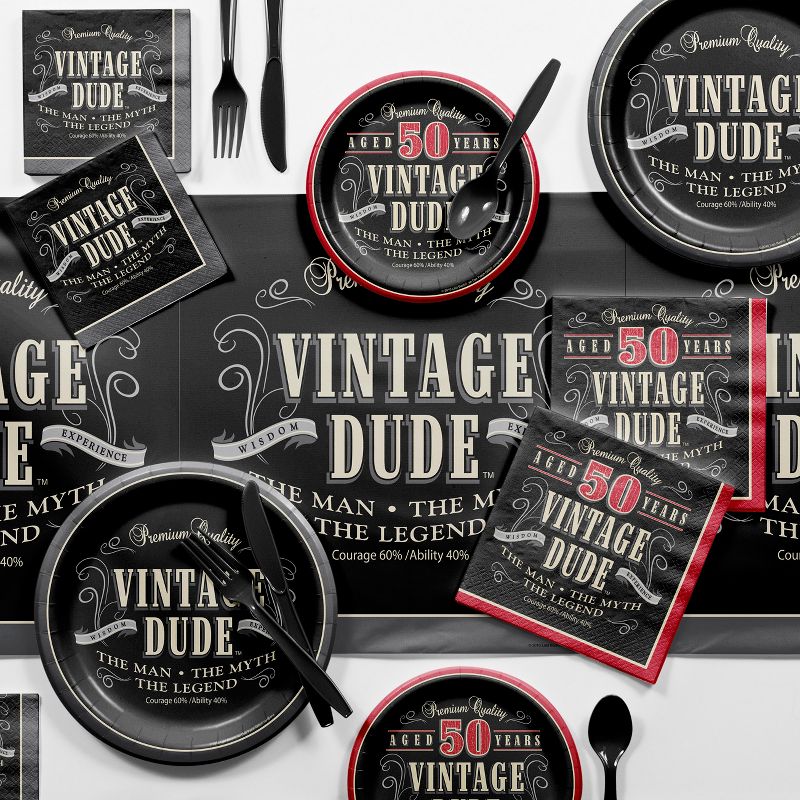 Vintage Dude 50th Birthday Party Supplies Kit, 1 of 8