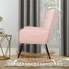 Vynxaria 27.1 Inch Teddy Fabric Accent Chairs, Olive Green Rocking Chairs with Armrests, Ideal for Bedroom and Living Room - 4 of 4