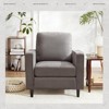 Aukfa Mid-Century Modern Linen Armchair w/ Double Side Pockets - Comfortable Padded Reading Accent Chair for Living Room, Bedroom & Office - 4 of 4