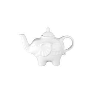 BIA Cordon Bleu Elephant 28oz Serving Teapot - Durable Glossy White Porcelain Animal Shaped Tea Pot, Dishwasher Safe - 1 of 1