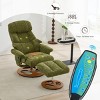 Manual Swivel Recliner Chair with Ottoman, Chenille Lounge Chair with 5-Point Massage, Seat Heating, Remote Control for Living Room - Koiai - 3 of 4