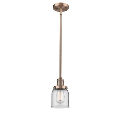 Bell - 1 Light Stem Hung Mini Pendant In Industrial Style-10 Inches Tall and 5 Inches Wide