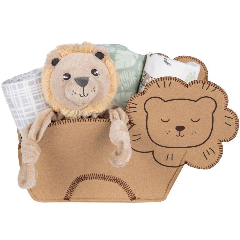 My Tiny Moments Welcome Baby Swaddle Blanket - Lion Shaped - 5pc, 1 of 6