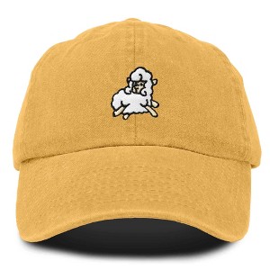 Dalix Sheep Embroidered Cotton Dad Hat Adjustable Cute Animal Lover Baseball Cap for Everyday Fashion Womens - 1 of 4