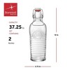 Bormioli Rocco Officina 37.25 oz. Glass Water Bottle, Airtight Seal/Metal Clamps - 2 of 4