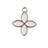 John Bead Sweet & Petite Small Simple Cute Charms Craft Embellishments Four Petals 15x18mm White 10 Pieces - 2 of 4