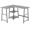 Sapphtopaz Home Office Desks 42" L Shaped Desk Morden Computer Desk with Storage Shelves Study Writing Table Gaming Desk Office Desk for Home Office - 3 of 4